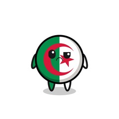 the mascot of the algeria flag with sceptical face