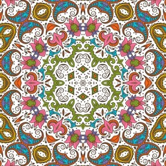 Abstract Pattern Floral Blue Pink Orange Green 50