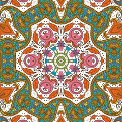 Abstract Pattern Floral Blue Pink Orange Green 38