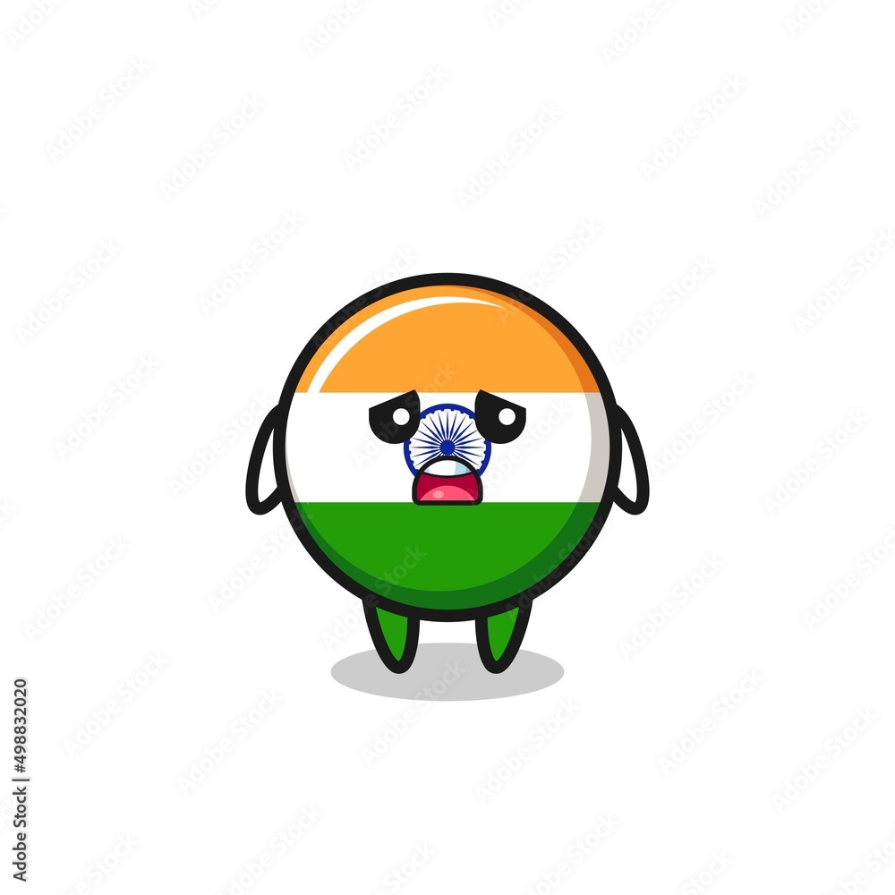 Poster disappointed expression of the india flag cartoon