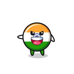 india flag cartoon with very excited pose