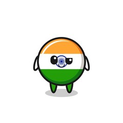 india flag cartoon with an arrogant expression