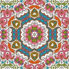 Abstract Pattern Floral Blue Pink Orange Green 19