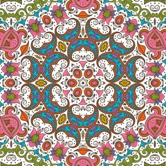 Abstract Pattern Floral Blue Pink Orange Green 18