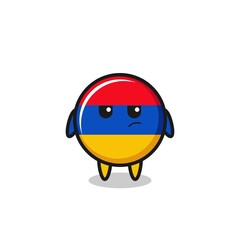 cute armenia flag character with suspicious expression