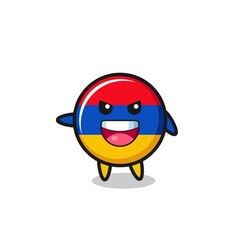 armenia flag cartoon with very excited pose
