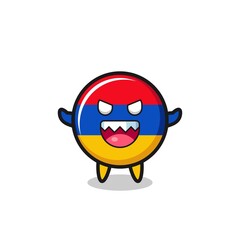 illustration of evil armenia flag mascot character