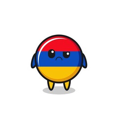 the mascot of the armenia flag with sceptical face