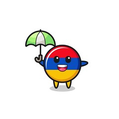 Fototapeta premium cute armenia flag illustration holding an umbrella
