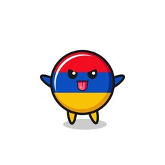 naughty armenia flag character in mocking pose