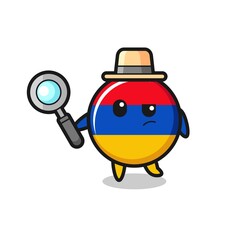 armenia flag detective character is analyzing a case