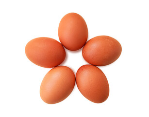 Chicken eggs isolated on white background
