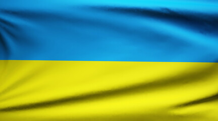 blue - yellow flag of Ukraine in the wind
