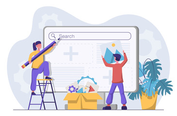 Web development. Designers are working on web design