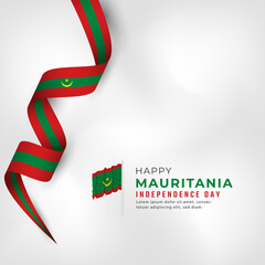 Happy Mauritania Independence Day November 28th Celebration Vector Design Illustration. Template for Poster, Banner, Advertising, Greeting Card or Print Design Element