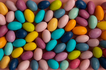 background of painted Easter eggs of quail