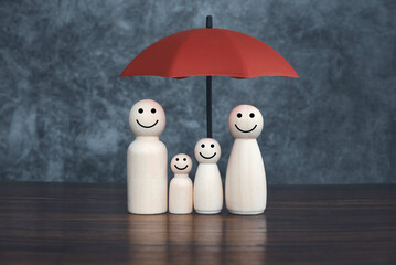 Concept of life and health insurance. Insurance agent service.Social protection of people. Security...