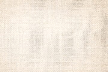 Jute hessian sackcloth burlap canvas woven texture background pattern in light beige cream brown color blank decoration.
