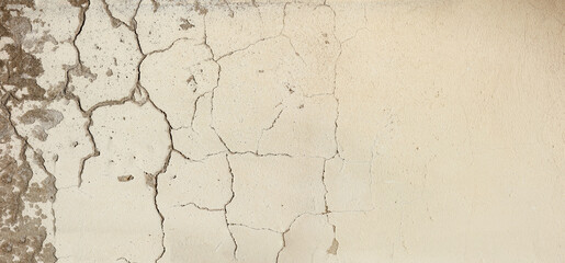 The texture of the concrete crack of the foundation of the house. Old ruined sidewalk floor surface crushed tiles destruction abstract for background.