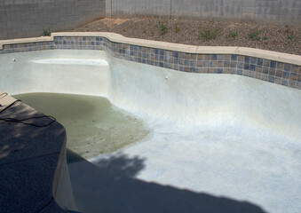 Residential Pool being drained and cleaned 