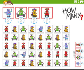 how many cartoon robot characters counting game