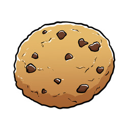 Illustration of a simple chocolate chip cookie