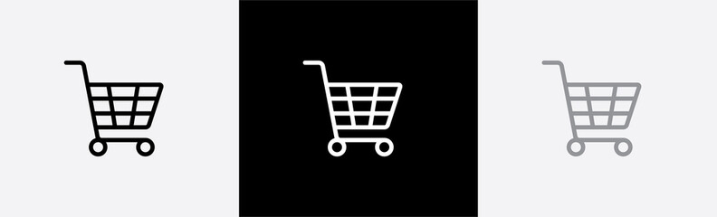 Shopping cart icon. Web store shopping cart icon. Internet shop buy logo symbol sign. Vector illustration.