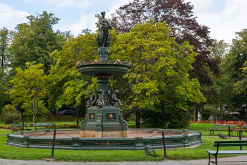Halifax Public Gardens with the Victoria Jubilee Fountain, Nova-Scotia, Canada