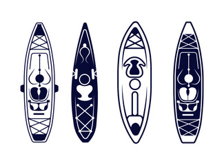 Creative Kayak Fishing Boat Simple Clip Art And Vector Designs