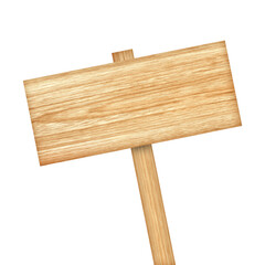 Wooden sign isolated on a white background.