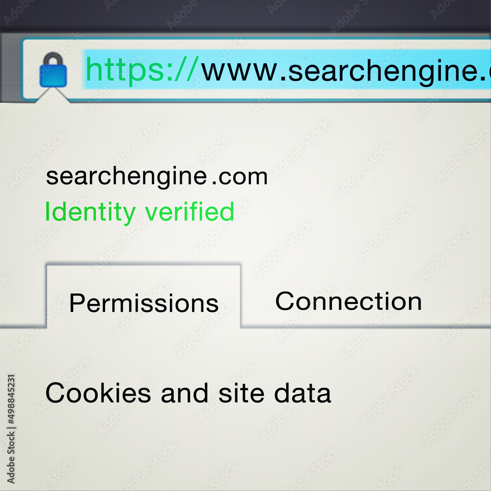 Poster setting up your connection setting. shot of a permissions tab on a screen - all design on this image