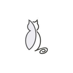 outline cat logo vector. minimal stylized cat icon
