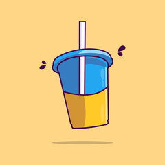 Cute Snack Drinks Cartoon Vector Illustration. Food and Beverage Concept Vector. Cartoon images for, icons, coloring books, backgrounds, and more. Flat Cartoon Style