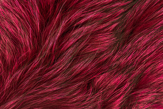 Dyed Red Natural Fur Texture As A Lantern