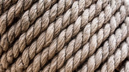 Close-up of an old frayed boat rope as a nautical background
