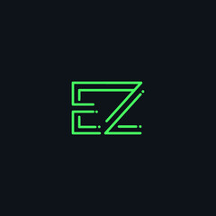 Letter EZ vector line logo design. Creative minimalism logotype icon symbol.