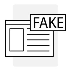 black fake news icon. Social media. Vector illustration. stock image.