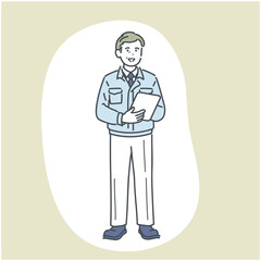 キャリア男性作業員のイメージイラスト