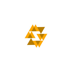 Abstract Golden Triangle Icon for Luxurious and Modern Branding