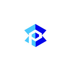 Obraz premium Letter P icon modern and minimalist design