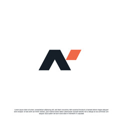Creative letter N and triangle logo design	