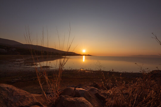Sunrise at the border of the island