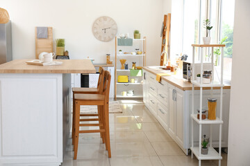 Modern interior of comfortable kitchen