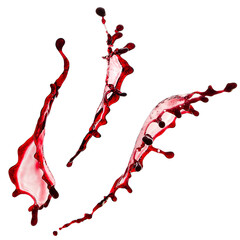 Isolated Red wine splash on white background.