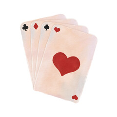 Set of playing cards isolated on white background