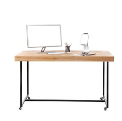 Modern workplace on white background