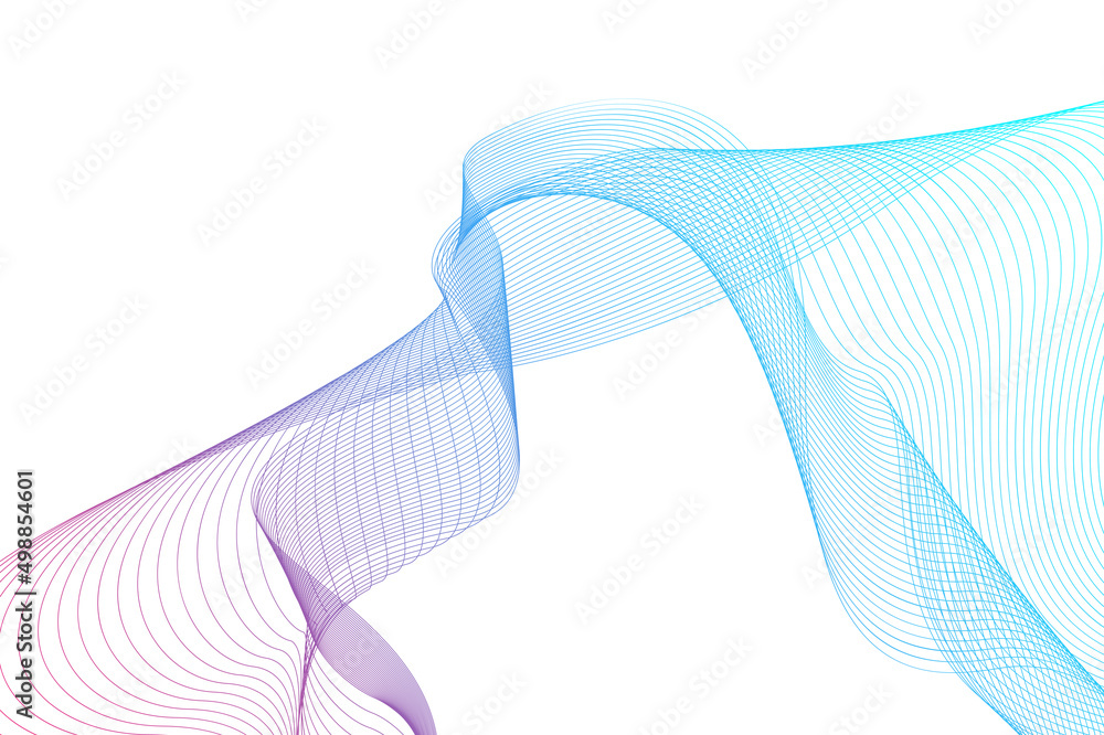 Wall mural vector wave lines flowing dynamic isolated on white background. abstract background.