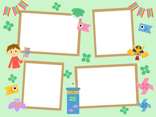 子どもの日のイラストのフォトフレーム