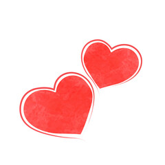 Hand drawn watercolor hearts. Vector illustration.