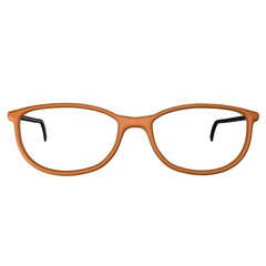 Oblong glasses with brown frames